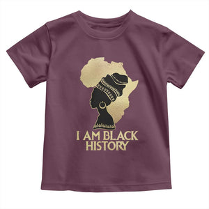 I Am Black History Toddler T Shirt Black Girls African American TS02 Maroon Print Your Wear
