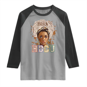 Black Educated HBCU Raglan Shirt Headstrong Blessed Confident Undaunted TS02 Sport Gray Black Print Your Wear