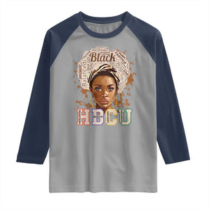 Black Educated HBCU Raglan Shirt Headstrong Blessed Confident Undaunted TS02 Sport Gray Navy Print Your Wear