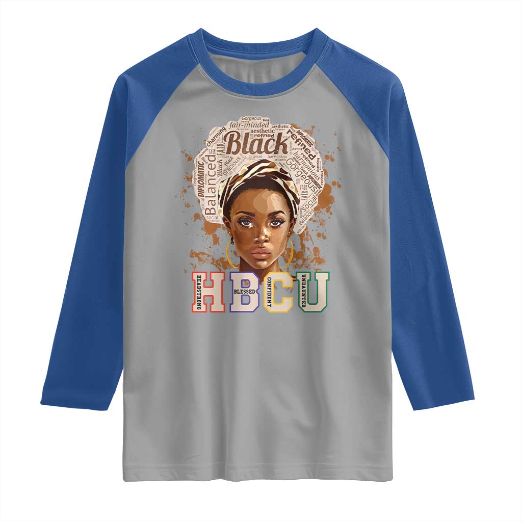 Black Educated HBCU Raglan Shirt Headstrong Blessed Confident Undaunted TS02 Sport Gray Royal Print Your Wear