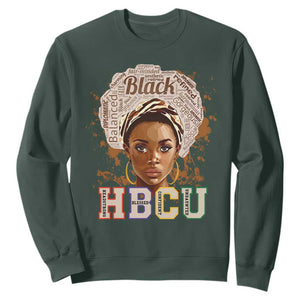 HBCU Sweatshirt Headstrong Blessed Confident Undaunted Black Educated Graduation TS02 Dark Forest Green Printyourwear