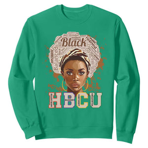 HBCU Sweatshirt Headstrong Blessed Confident Undaunted Black Educated Graduation TS02 Irish Green Printyourwear
