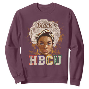 HBCU Sweatshirt Headstrong Blessed Confident Undaunted Black Educated Graduation TS02 Maroon Printyourwear