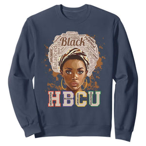HBCU Sweatshirt Headstrong Blessed Confident Undaunted Black Educated Graduation TS02 Navy Printyourwear
