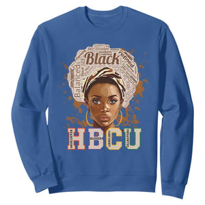 HBCU Sweatshirt Headstrong Blessed Confident Undaunted Black Educated Graduation TS02 Royal Blue Printyourwear