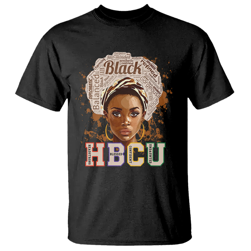 HBCU T Shirt Headstrong Blessed Confident Undaunted Black Educated Graduation TS02 Black Printyourwear