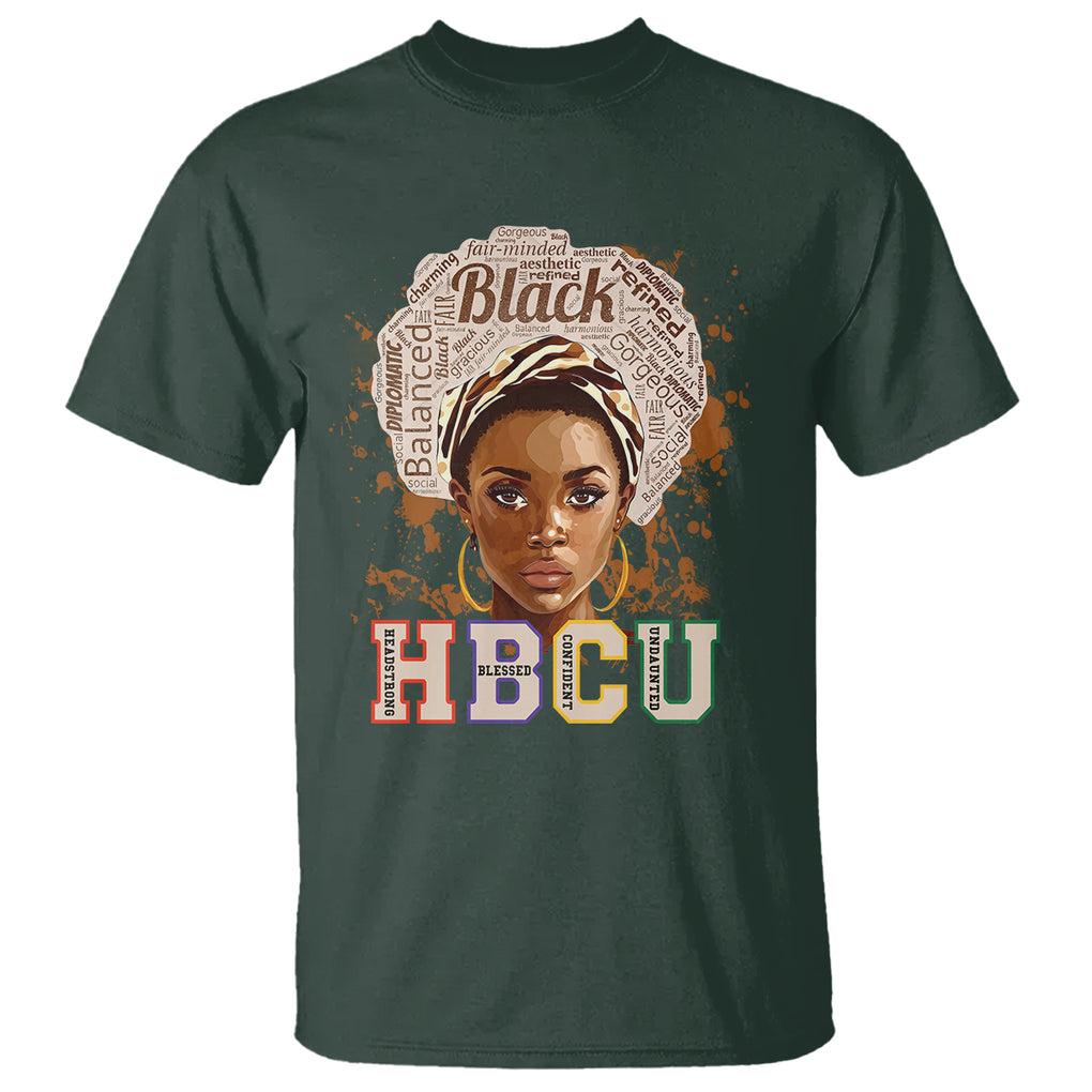 HBCU T Shirt Headstrong Blessed Confident Undaunted Black Educated Graduation TS02 Dark Forest Green Printyourwear