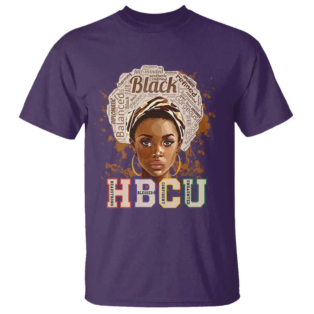 HBCU T Shirt Headstrong Blessed Confident Undaunted Black Educated Graduation TS02 Purple Printyourwear