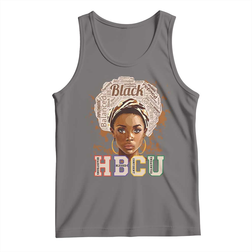 Black Educated HBCU Tank Top Headstrong Blessed Confident Undaunted TS02 Deep Heather Print Your Wear