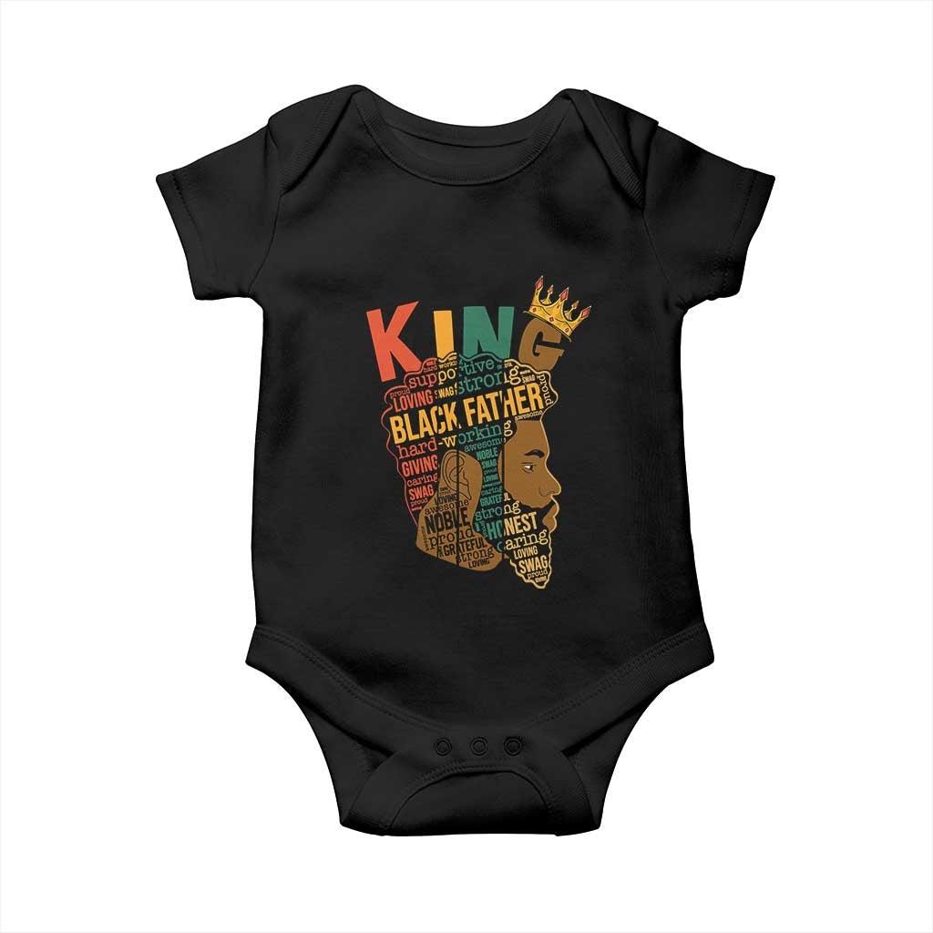 Black King Baby Onesie Black Father African American Men TS02 Black Print Your Wear
