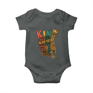 Black King Baby Onesie Black Father African American Men TS02 Dark Heather Print Your Wear