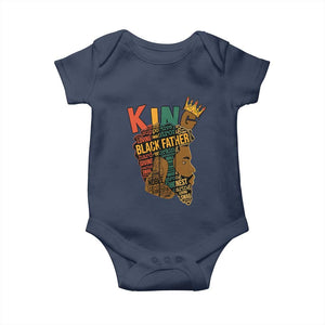 Black King Baby Onesie Black Father African American Men TS02 Navy Print Your Wear