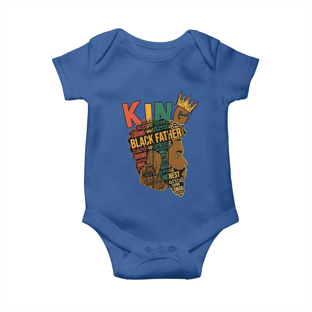 Black King Baby Onesie Black Father African American Men TS02 Royal Blue Print Your Wear