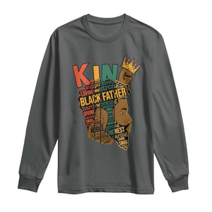 Black King Long Sleeve Shirt Black Father African American Men TS02 Dark Heather Print Your Wear