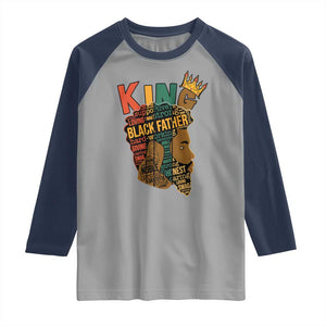 Black King Raglan Shirt Black Father African American Men TS02 Sport Gray Navy Print Your Wear