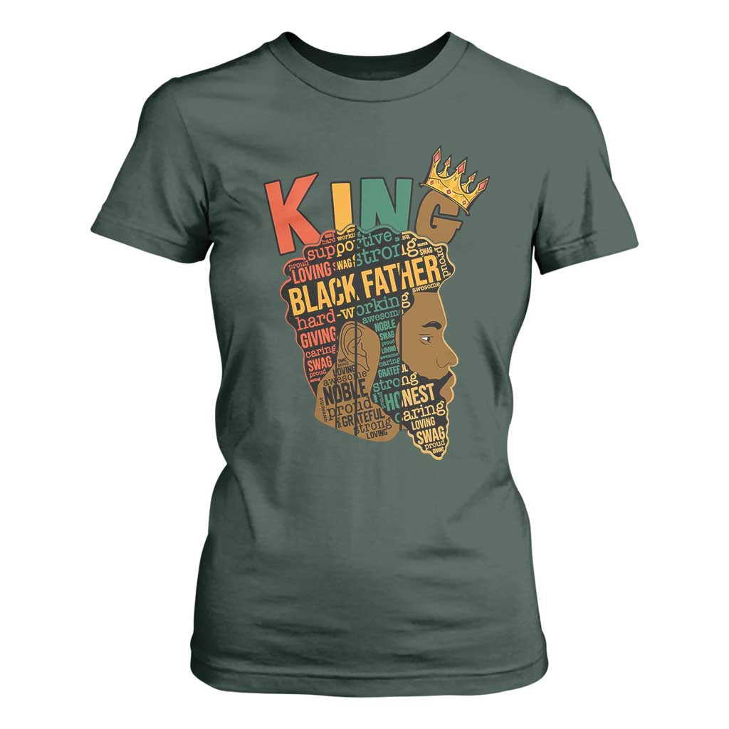 Black King T Shirt For Women Black Father African American Men TS02 Dark Forest Green Print Your Wear