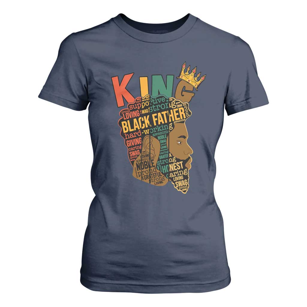 Black King T Shirt For Women Black Father African American Men TS02 Navy Print Your Wear