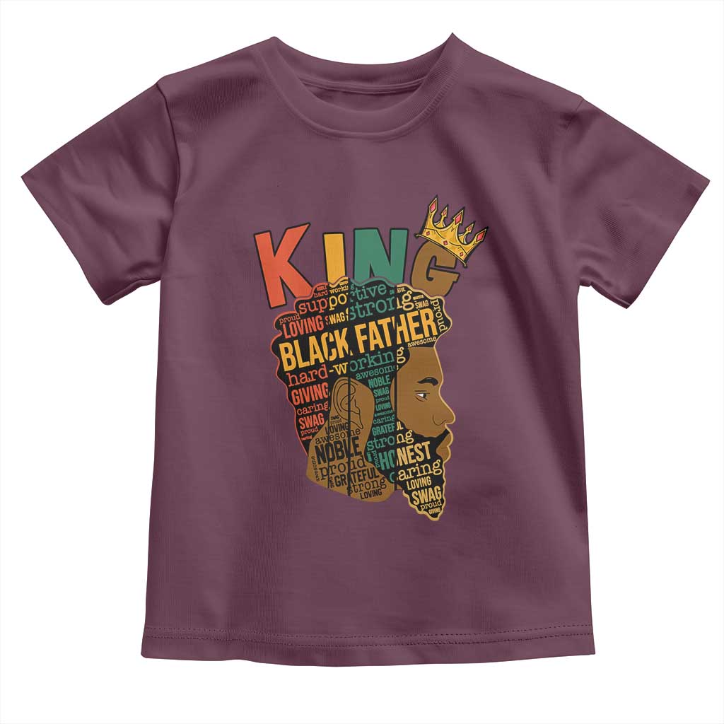 Black King Toddler T Shirt Black Father African American Men TS02 Maroon Print Your Wear