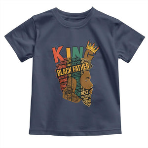 Black King Toddler T Shirt Black Father African American Men TS02 Navy Print Your Wear