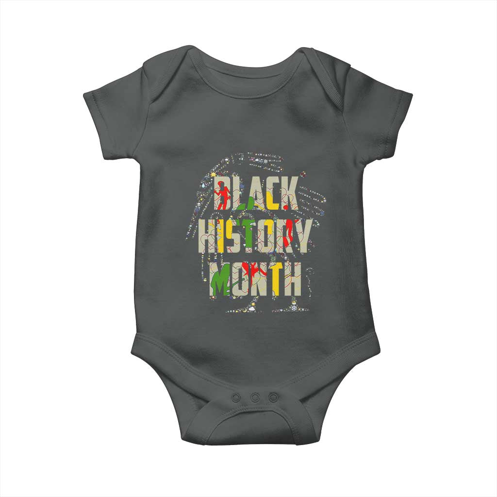 Black History Month Baby Onesie African American Pride TS02 Dark Heather Print Your Wear