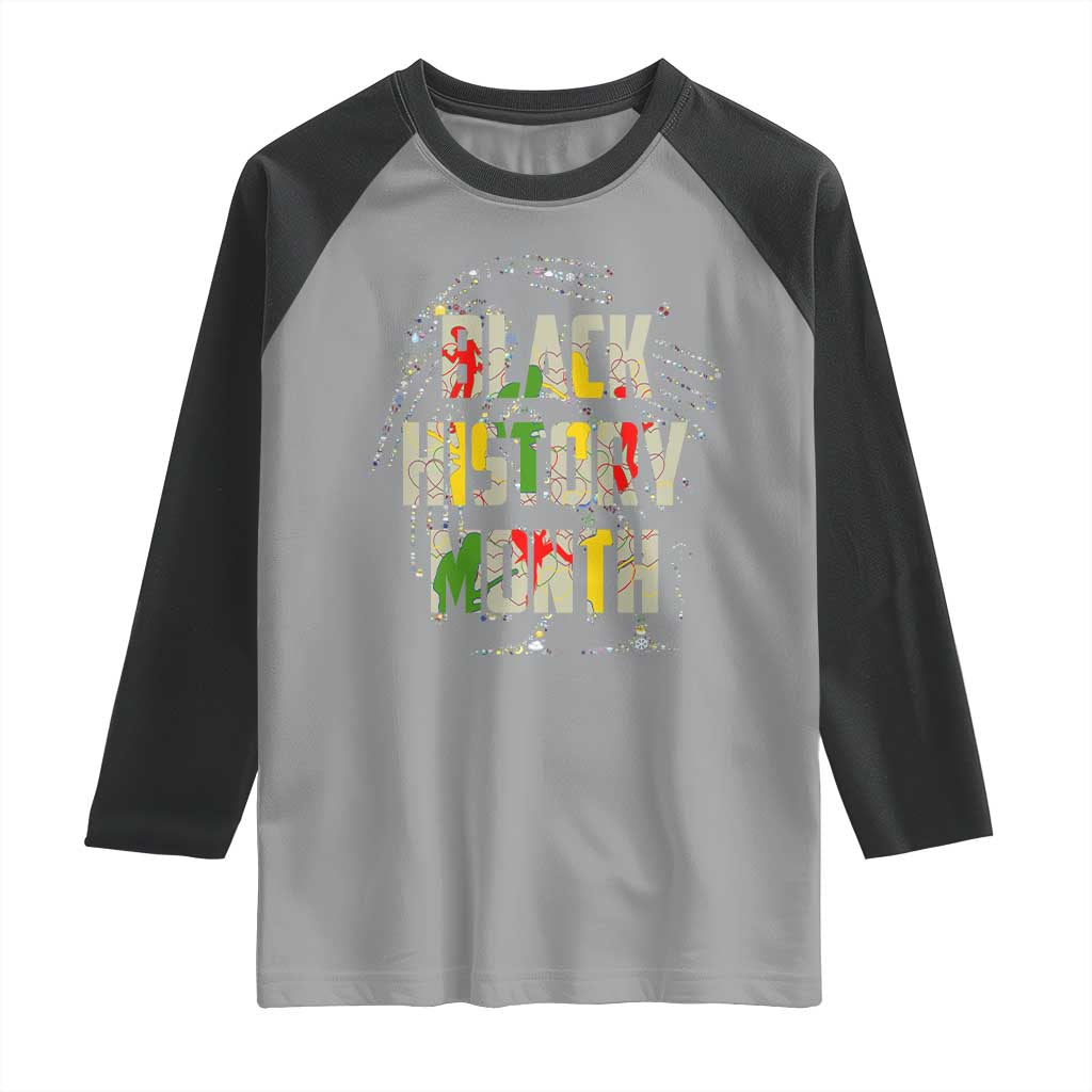 Black History Month Raglan Shirt African American Pride TS02 Sport Gray Black Print Your Wear