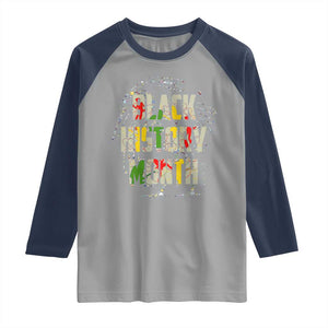 Black History Month Raglan Shirt African American Pride TS02 Sport Gray Navy Print Your Wear