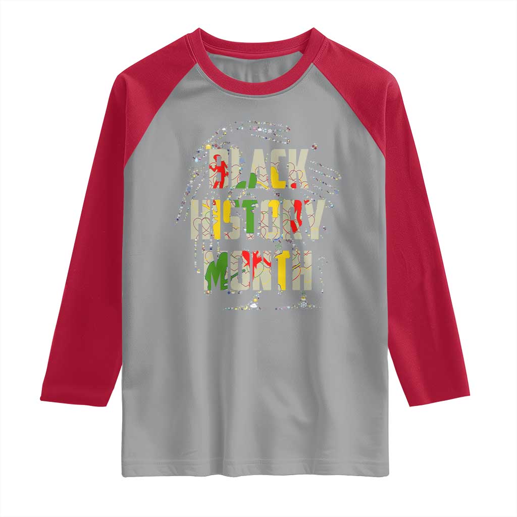 Black History Month Raglan Shirt African American Pride TS02 Sport Gray Red Print Your Wear