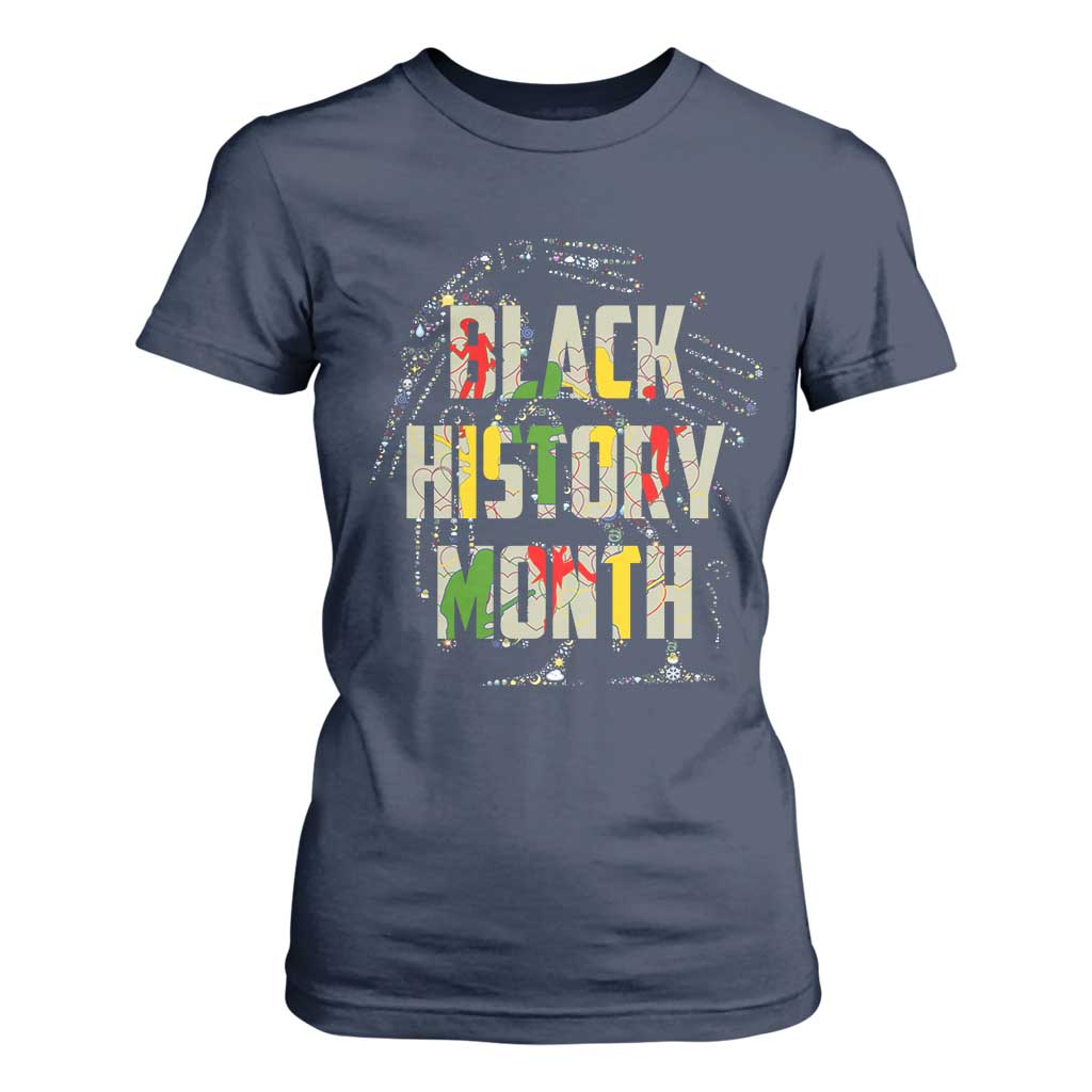 Black History Month T Shirt For Women African American Pride TS02 Navy Print Your Wear