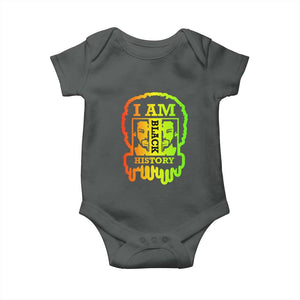 I Am Black History Baby Onesie Dope African American Men TS02 Dark Heather Print Your Wear