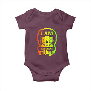 I Am Black History Baby Onesie Dope African American Men TS02 Maroon Print Your Wear