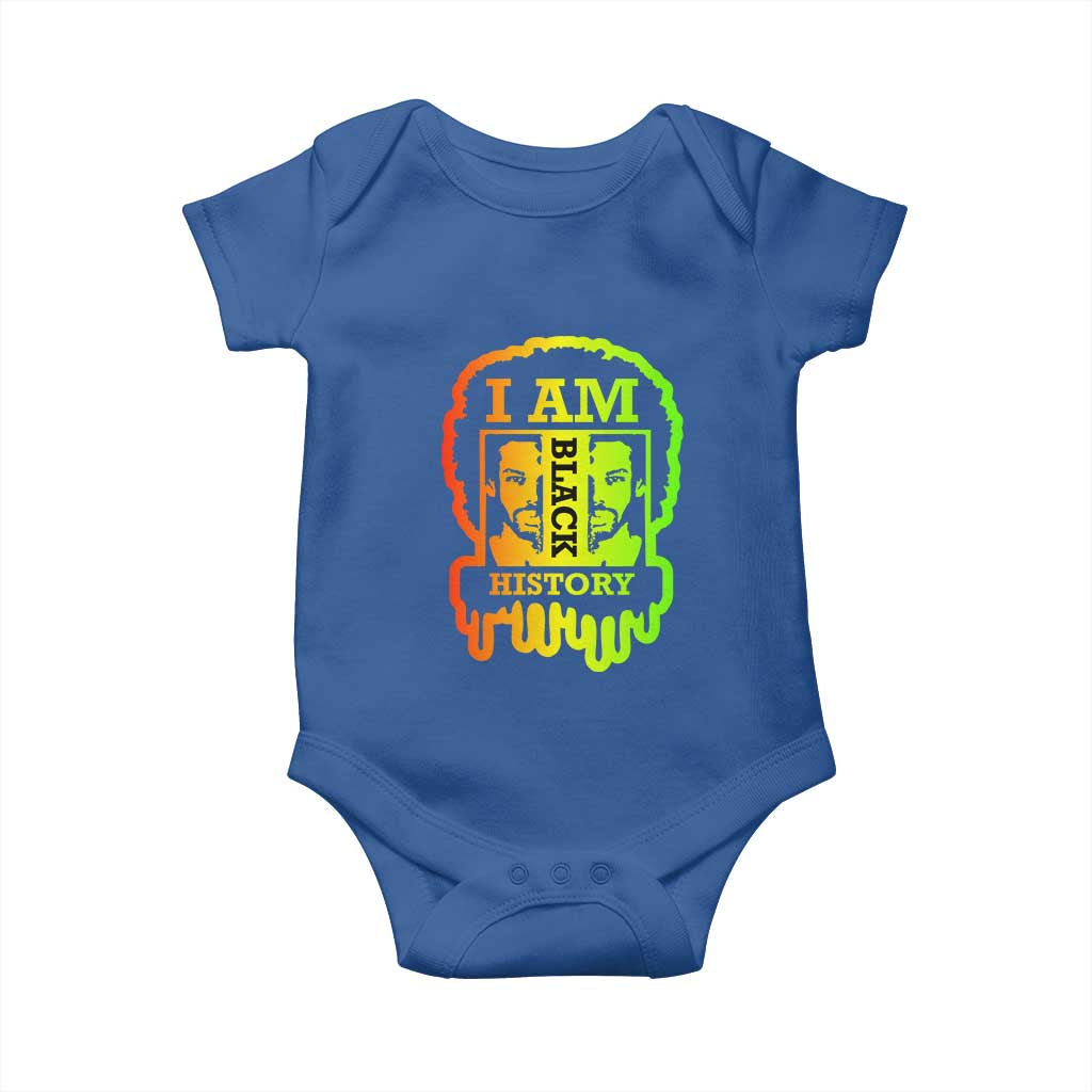 I Am Black History Baby Onesie Dope African American Men TS02 Royal Blue Print Your Wear