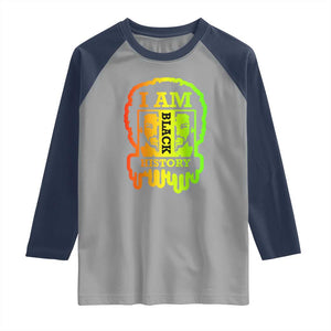 I Am Black History Raglan Shirt Dope African American Men TS02 Sport Gray Navy Print Your Wear