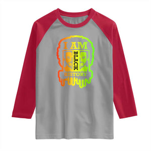 I Am Black History Raglan Shirt Dope African American Men TS02 Sport Gray Red Print Your Wear