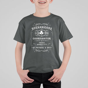 Funny St. Patricks Day T Shirt For Kid Shenanigans Coordinator TS02 Dark Heather Printyourwear