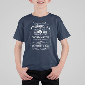Funny St. Patricks Day T Shirt For Kid Shenanigans Coordinator TS02 Navy Printyourwear