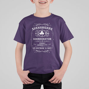Funny St. Patricks Day T Shirt For Kid Shenanigans Coordinator TS02 Purple Printyourwear