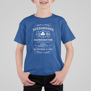 Funny St. Patricks Day T Shirt For Kid Shenanigans Coordinator TS02 Royal Blue Printyourwear