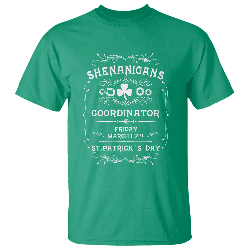 Funny St. Patricks Day T Shirt Shenanigans Coordinator TS02 Irish Green Printyourwear