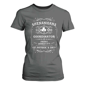 Funny St Patricks Day T Shirt For Women Shenanigans Coordinator TS02 Dark Heather Print Your Wear