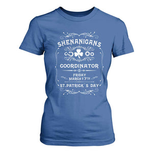 Funny St Patricks Day T Shirt For Women Shenanigans Coordinator TS02 Royal Blue Print Your Wear