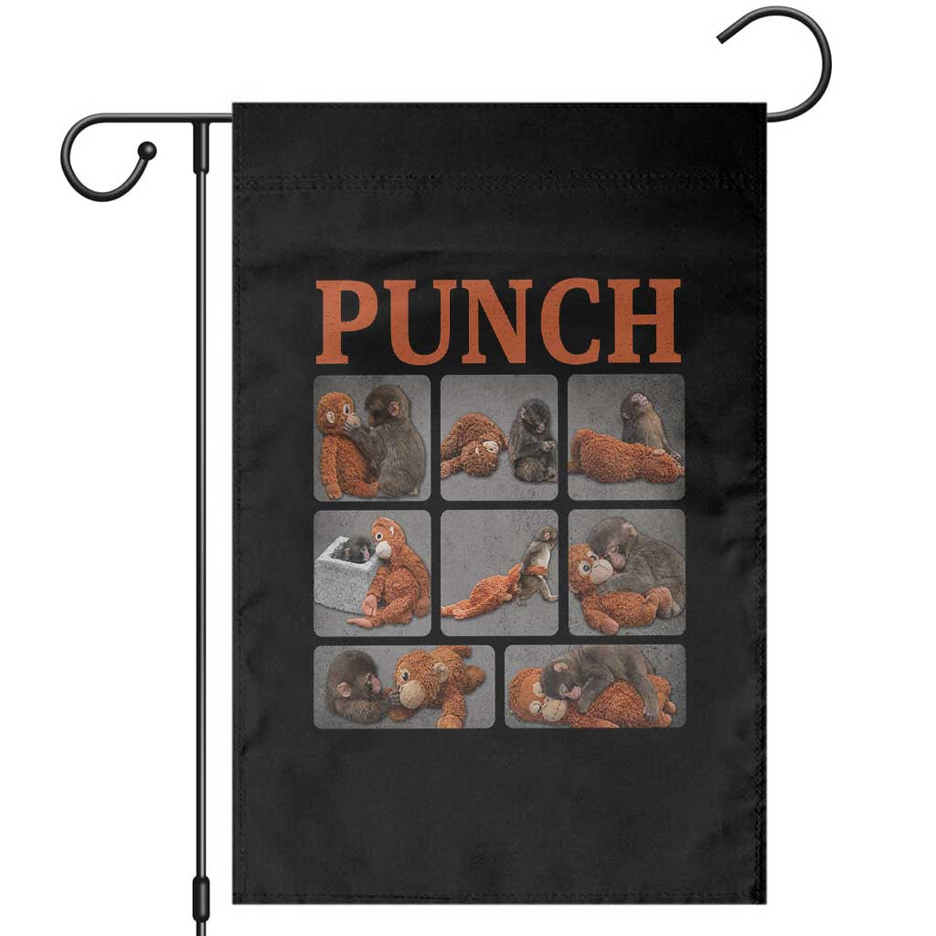 Cute Baby Monkey Punch with Plush Toy Graphic Garden Flag TS02 Black Print Your Wear