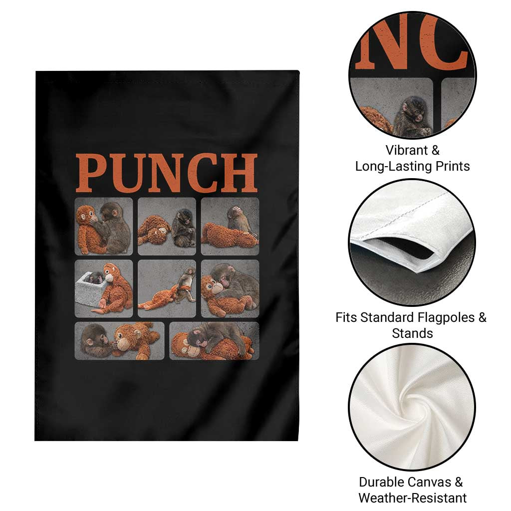 Cute Baby Monkey Punch with Plush Toy Graphic Garden Flag TS02 Print Your Wear