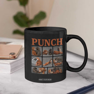 Cute Baby Monkey Punch with Plush Toy Graphic Coffee Mug TS02 Print Your Wear