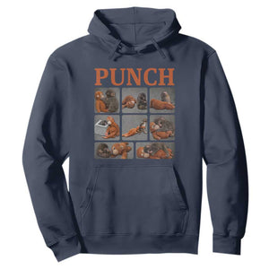 Cute Baby Monkey Punch with Plush Toy Graphic Hoodie TS02 Navy Print Your Wear