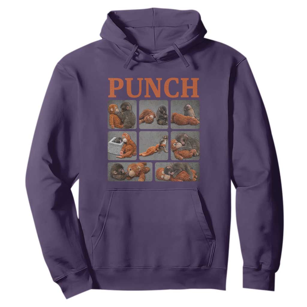 Cute Baby Monkey Punch with Plush Toy Graphic Hoodie TS02 Purple Print Your Wear