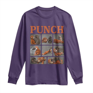 Cute Baby Monkey Punch with Plush Toy Graphic Long Sleeve Shirt TS02 Purple Print Your Wear