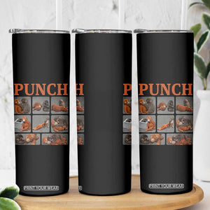 Cute Baby Monkey Punch with Plush Toy Graphic Skinny Tumbler TS02 Print Your Wear