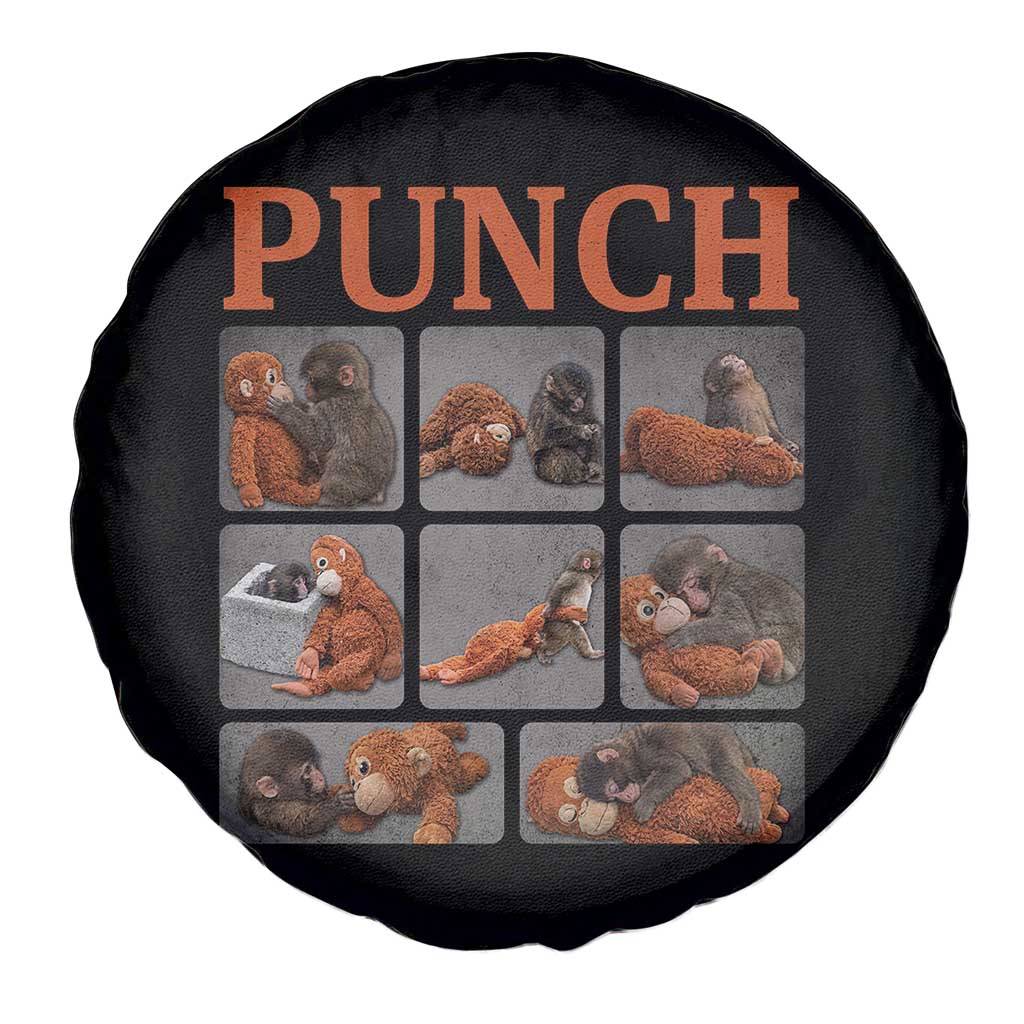 Cute Baby Monkey Punch with Plush Toy Graphic Spare Tire Cover TS02 Print Your Wear
