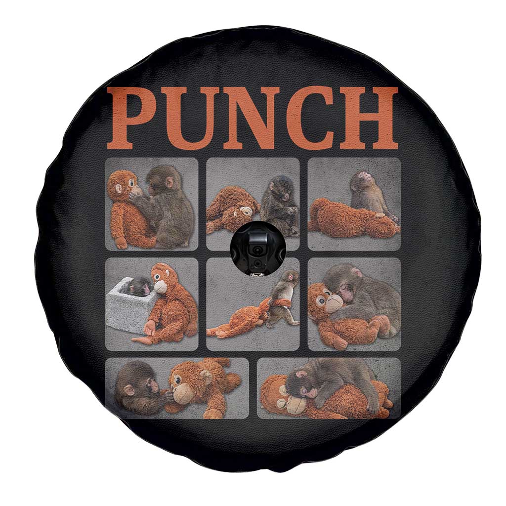 Cute Baby Monkey Punch with Plush Toy Graphic Spare Tire Cover TS02 Print Your Wear