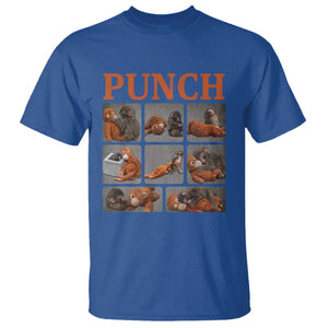 Cute Baby Monkey Punch with Plush Toy Graphic T Shirt TS02 Royal Blue Print Your Wear